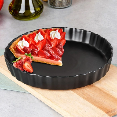 Forma do tarty ceramiczna czarna 24,5 cm