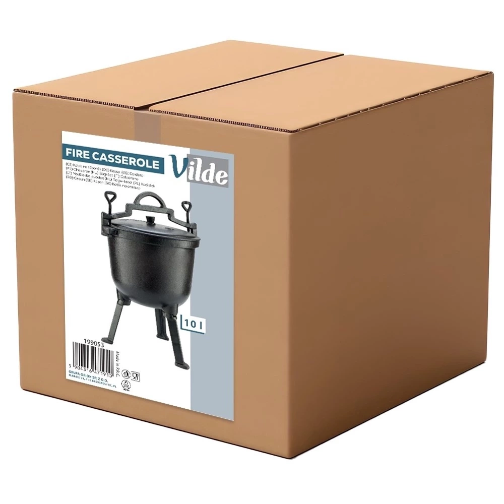 Kociołek żeliwny na nóżkach z pokrywką CAST LINE 10 l