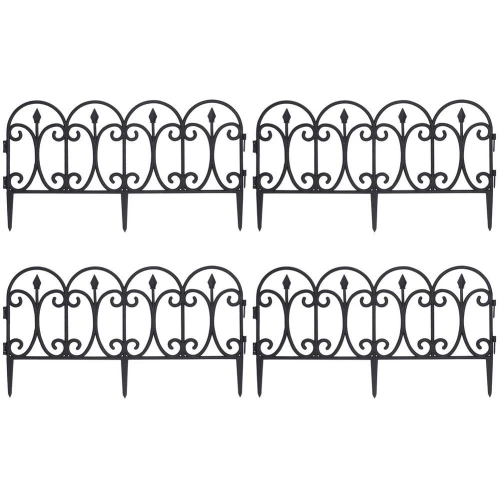 Płotek ogrodowy czarny 60x33 cm 4 szt.