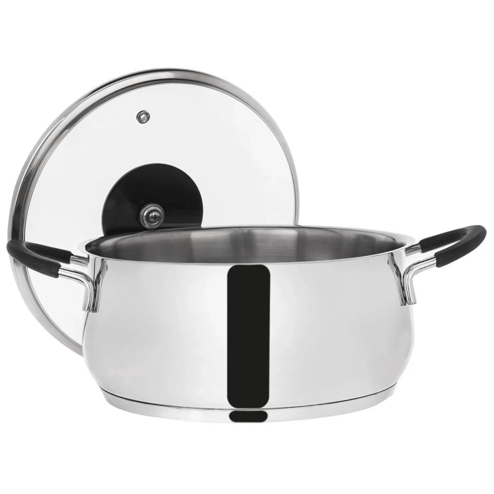 Garnek stalowy ze szklaną pokrywką DALIE 22 cm, 4 l