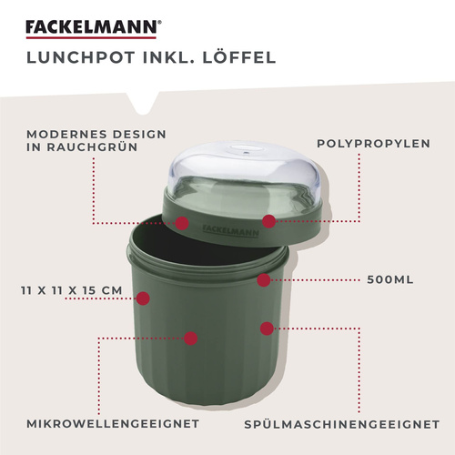 Musli to go Becher z łyżką, 500ml, zielony FACKELMANN