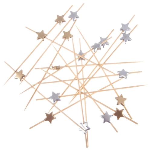 Wykałaczki do przekąsek bambusowe gwiazdka 12 cm 20 szt.