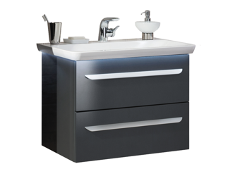 Szafka łazienkowa grafitowa z umywalką 67,5 cm LANZET