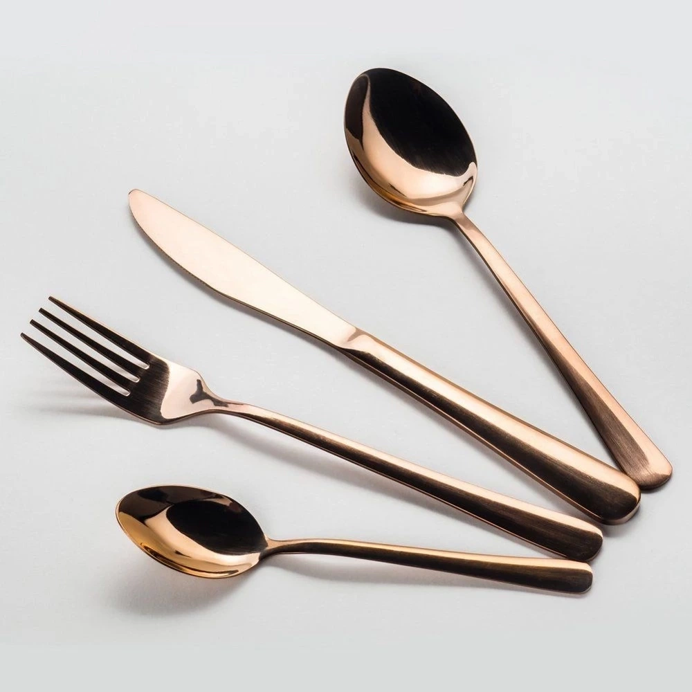 Zestaw sztućców stalowy czarny dla 4 osób 16 el.