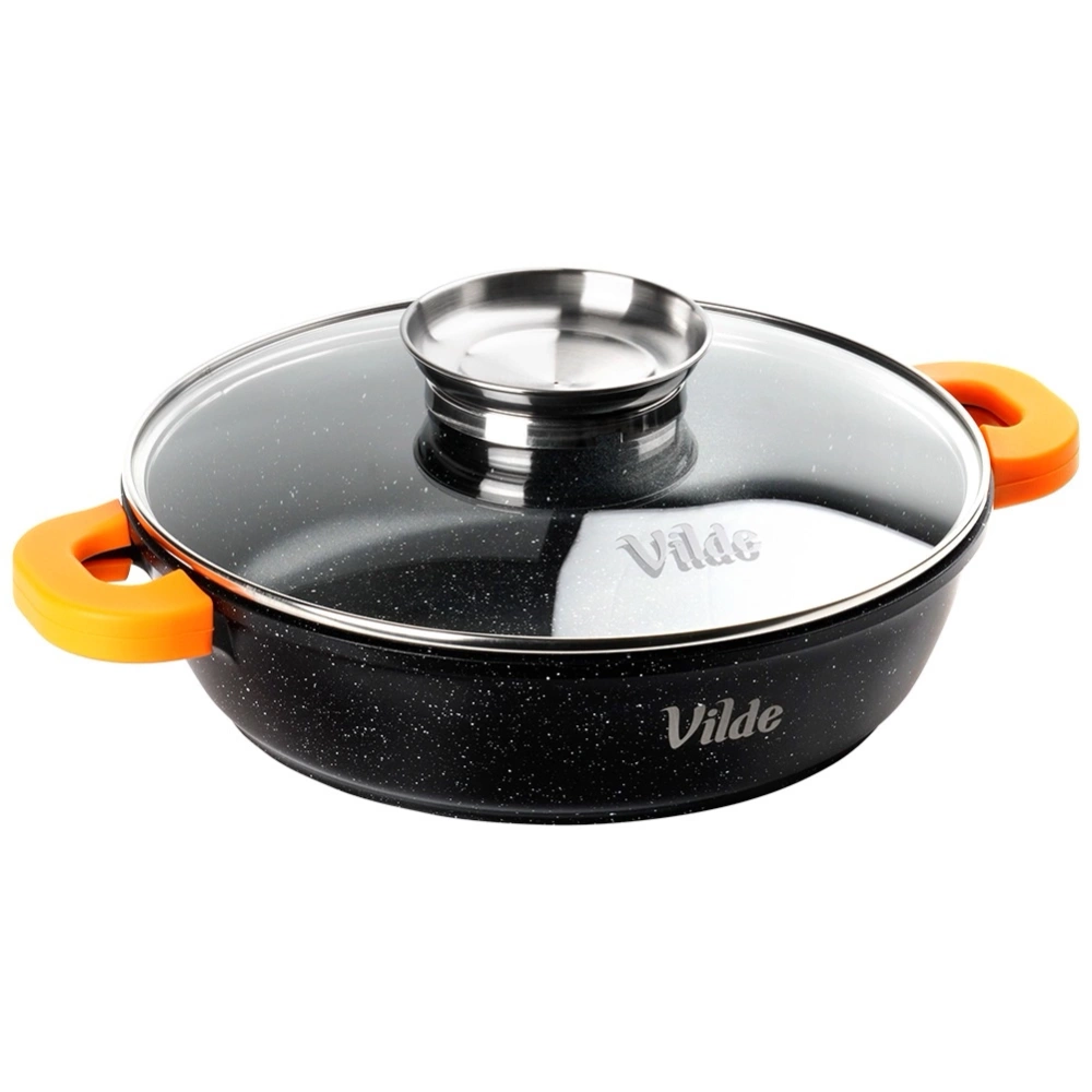 Patelnia granitowa głęboka ze szklaną pokrywką TERRUNA AROMA 28 cm, 3,3 l