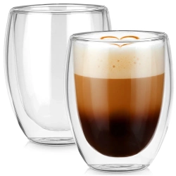 Szklanki termiczne z podwójną ścianką do kawy i herbaty 370 ml 2 szt.