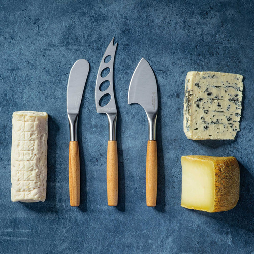 Zestaw noży do sera, 3-częściowy, do serów świeżych, miękkich i twardych