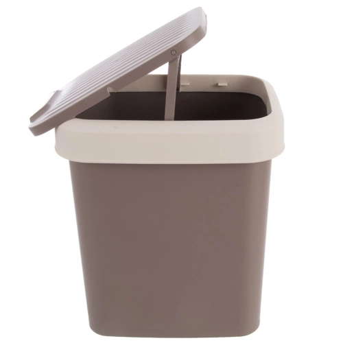 Kosz na śmieci plastikowy brązowy 12 l