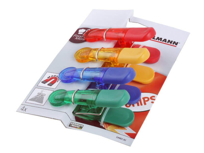 Klipsy do torebek zamknięcia z magnesem 4 sztuki FACKELMANN 59903