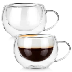 Szklanki termiczne z podwójną ścianką do kawy i herbaty 280 ml 2 szt.