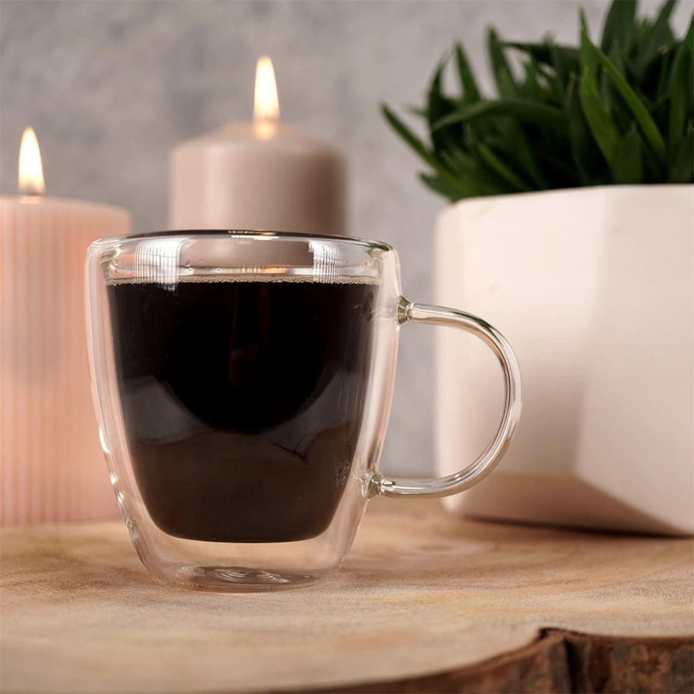 Szklanka termiczna z podwójną ścianką do kawy latte DOUBLE 180 ml