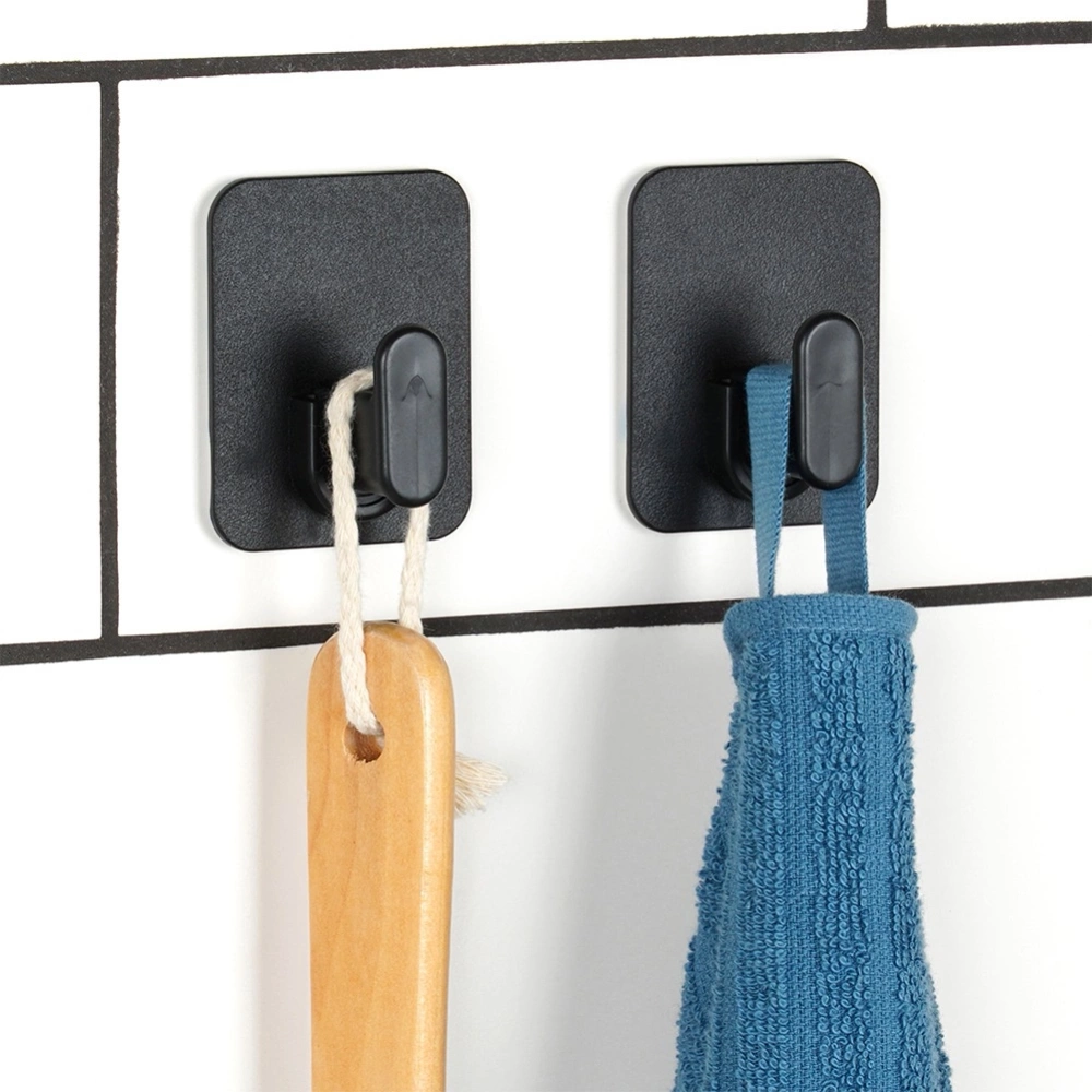 Haczyk wieszak samoprzylepny czarny 5x6,5 cm 2 szt.