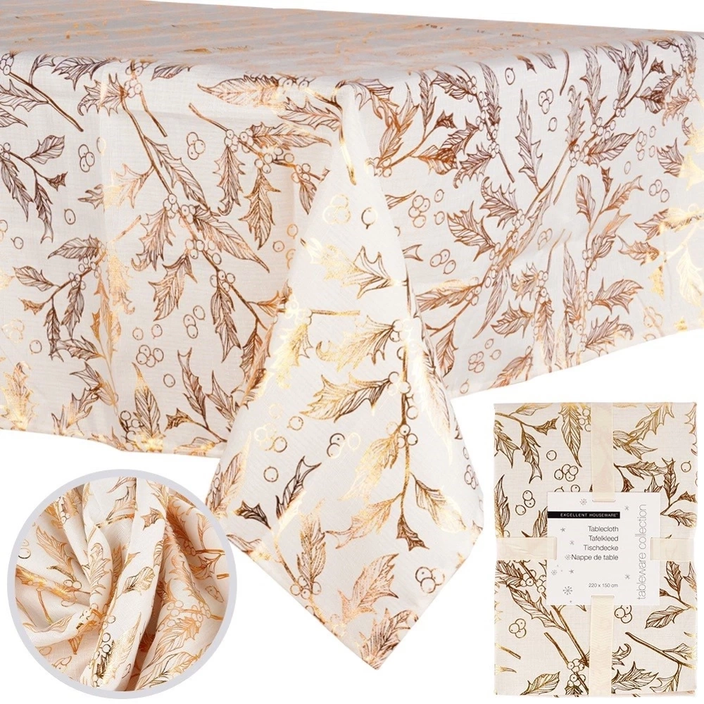 Obrus świąteczny plamoodporny 220x150 cm