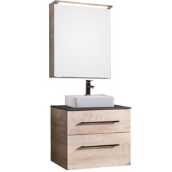 Zestaw mebli łazienkowych z serii Oxford dąb naturalny umywalka 41 cm Fackelmann