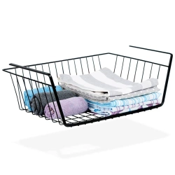 Koszyk podwieszany pod półkę metalowy czarny 40,5x26,5x14,5 cm