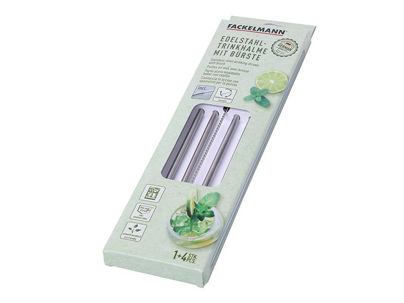 Słomki do napojów i drinków metalowe Fackelmann 54855