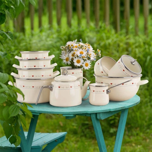 Garnek emaliowany kremowy TONCA 22 cm, 4 l