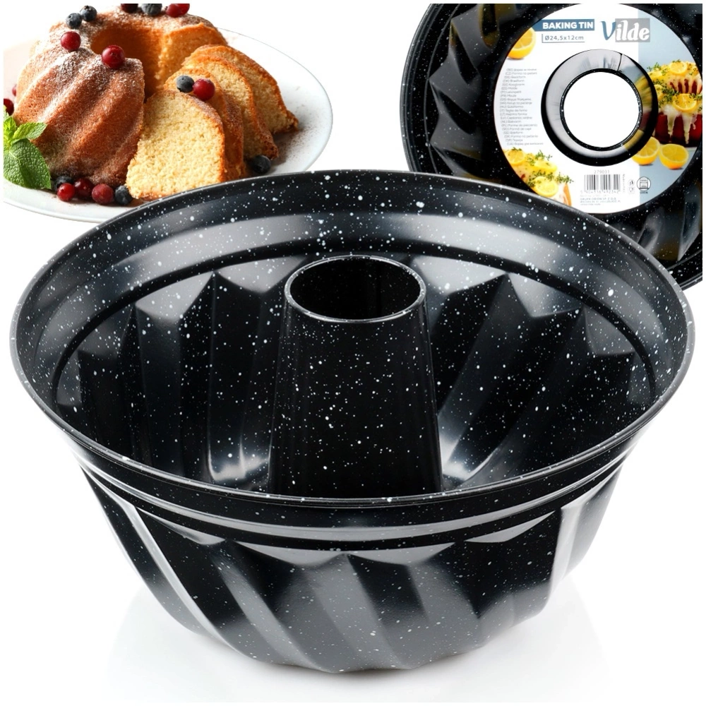 Forma do babki granitowa z kominem 24,5 cm