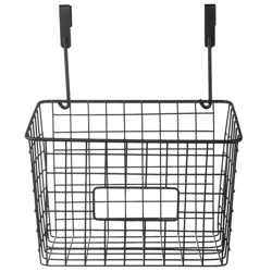 Koszyk zawieszany na drzwi szafki metalowy czarny RADKA 25x16x30 cm