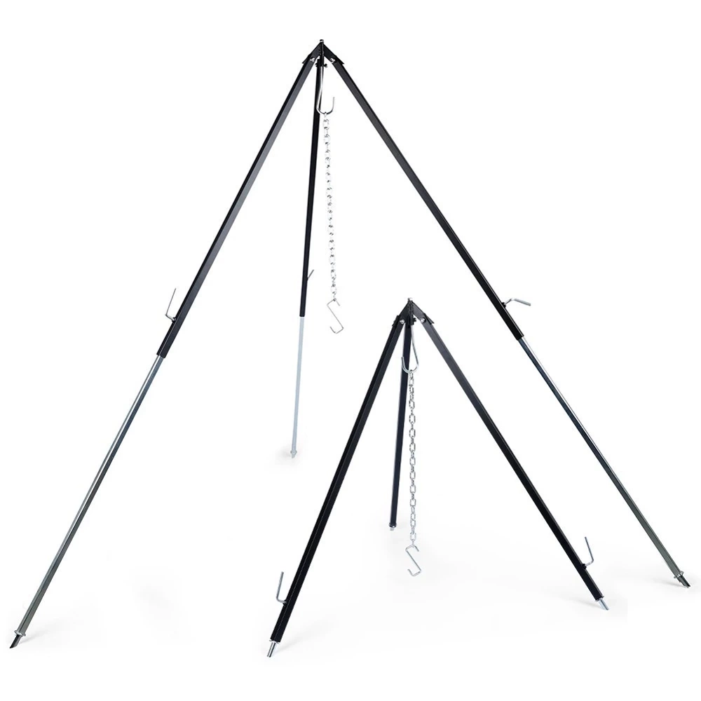 Stojak na kociołek, ruszt grillowy stalowy regulowany trójnóg 150 cm