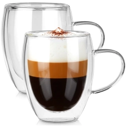 Szklanki termiczne z podwójną ścianką do kawy i herbaty 320 ml 2 szt.