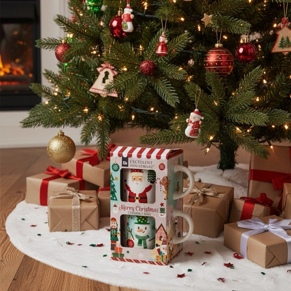 Kubki porcelanowe Mikołaj bałwan 400 ml 2 szt.