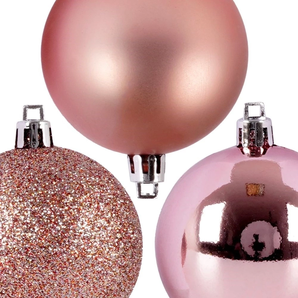 Bombki choinkowe różowe nietłukące 6 cm 9 szt.