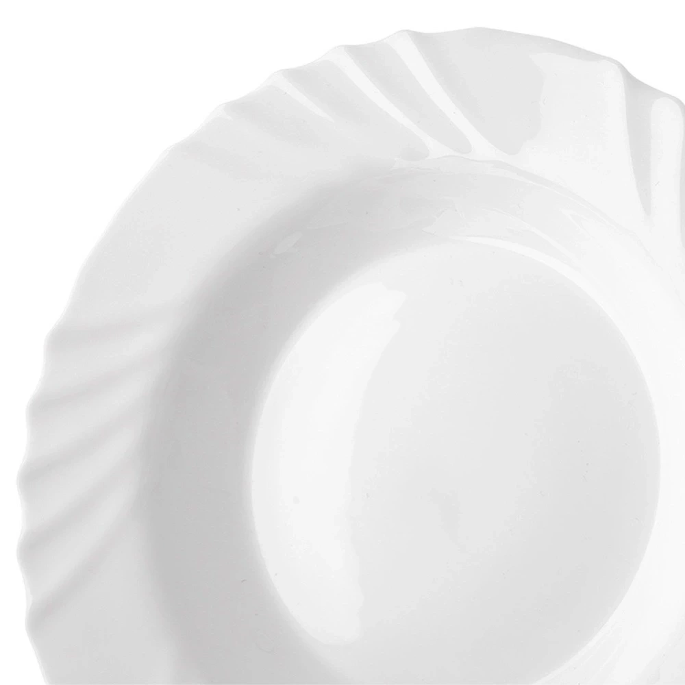 Talerz obiadowy głęboki szklany biały LUNA 22,5 cm, 350 ml