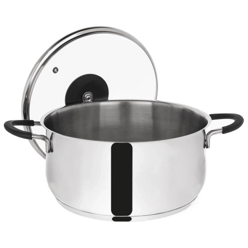 Garnek stalowy ze szklaną pokrywką DALIE 14 cm, 1 l