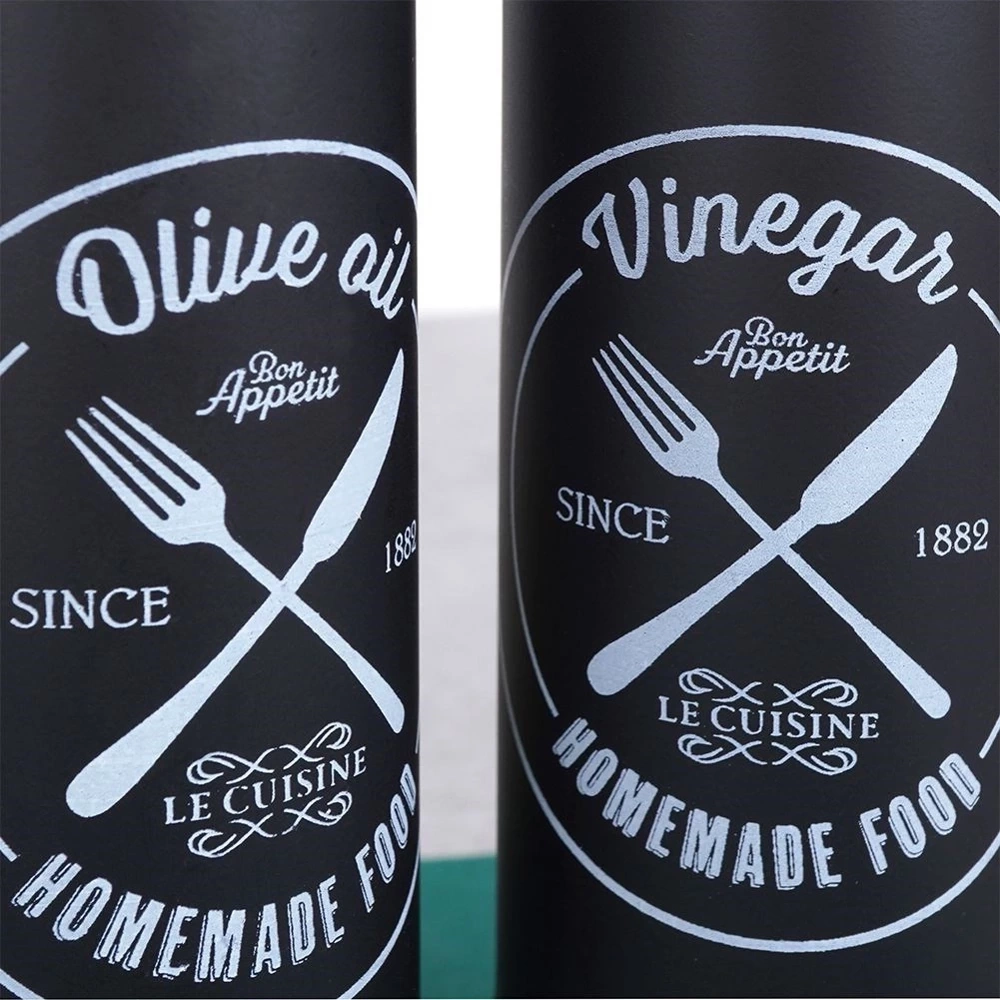 Butelki na oliwę i ocet szklane czarne 300 ml 2 szt.