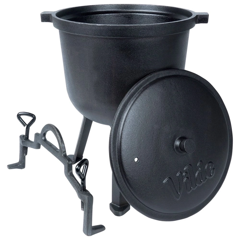 Kociołek żeliwny na nóżkach z pokrywką CAST LINE 8 l