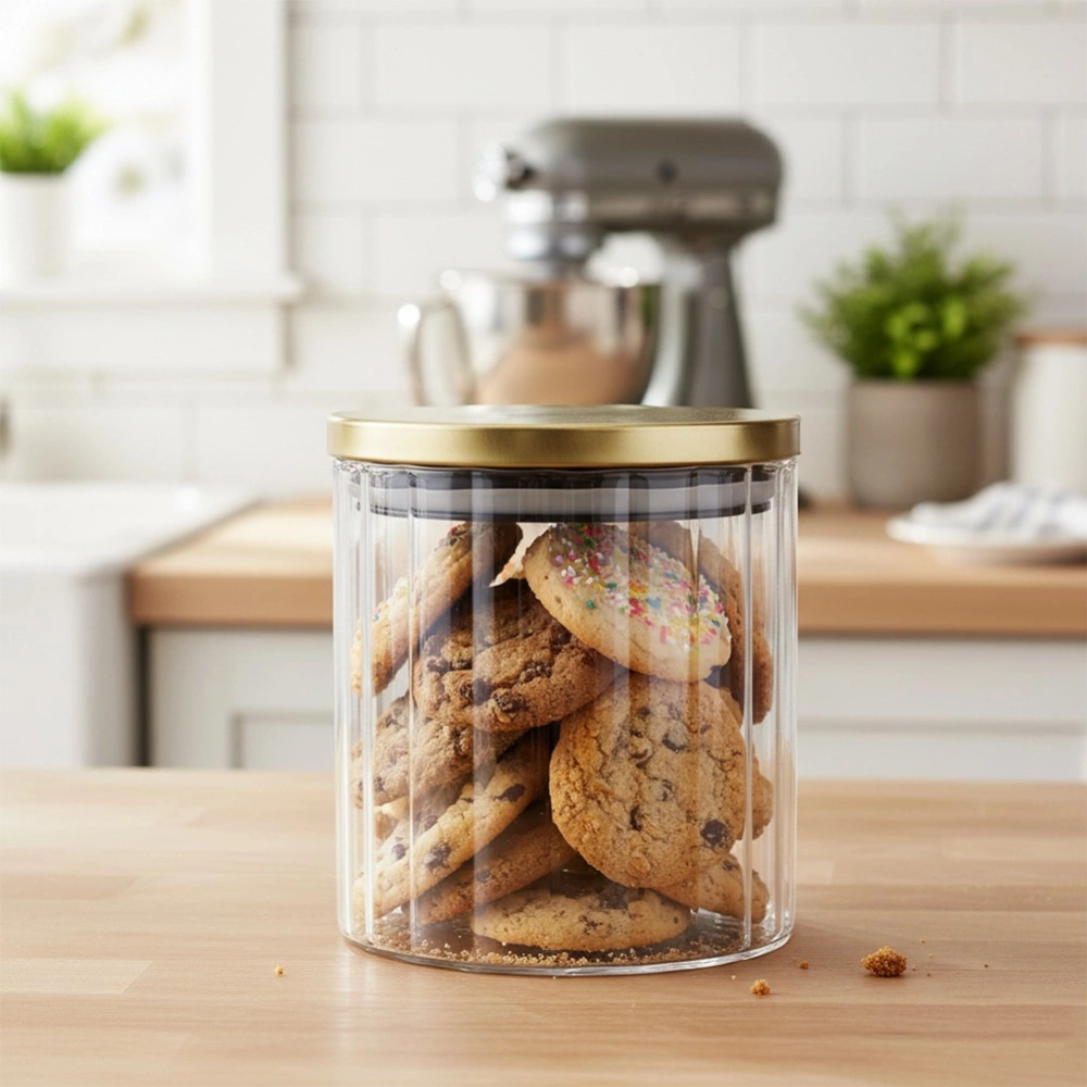 Pojemnik na produkty sypkie szklany z pokrywką i uszczelką 650 ml