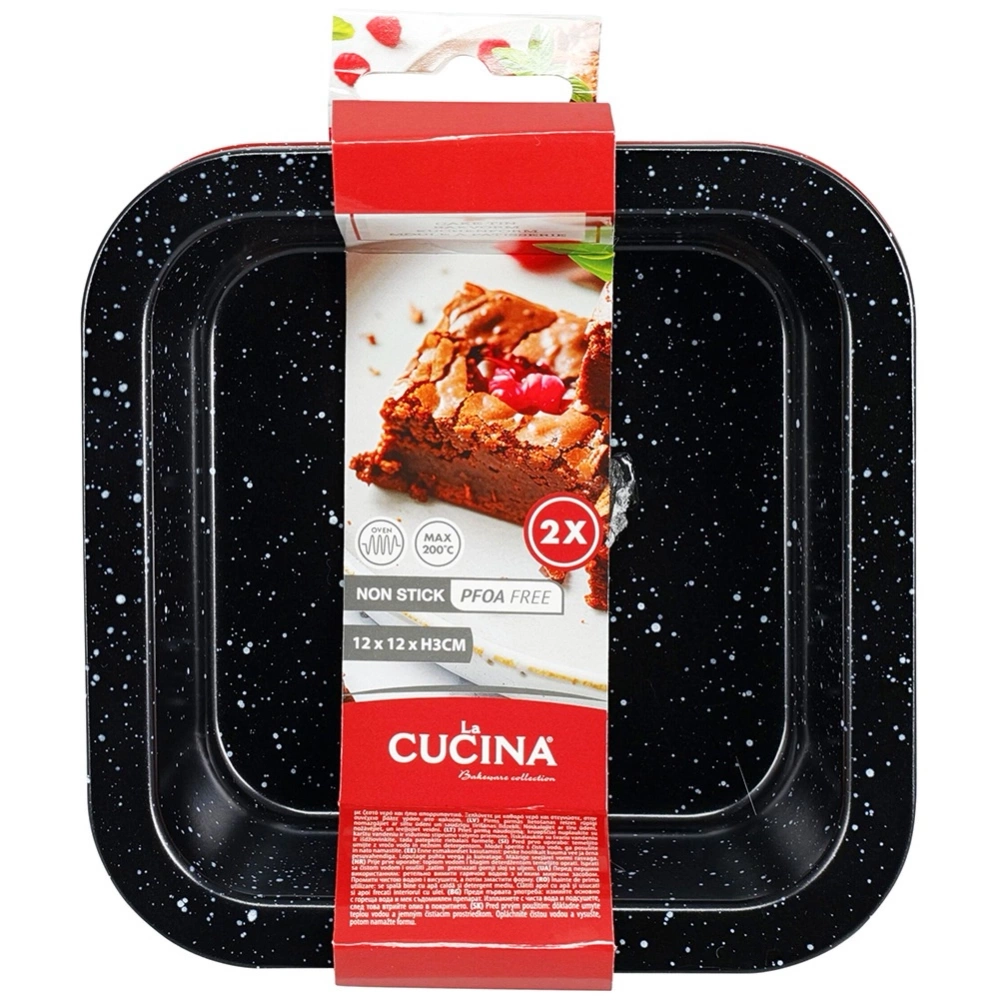 Forma do pieczenia granitowa 12x12 cm 2 szt.
