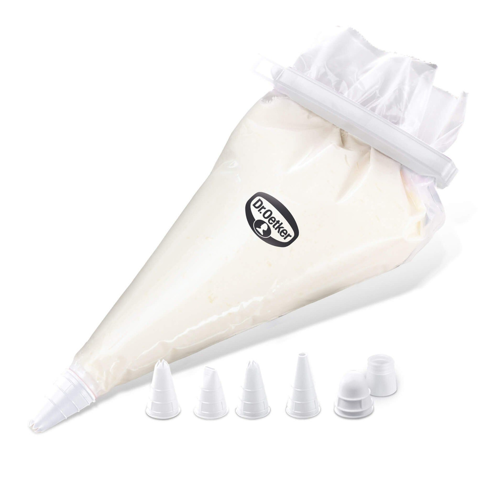 Worek cukierniczy jednorazowy z 4 końcówkami, 10 szt. Dr. Oetker