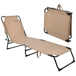 Leżak ogrodowy rozkładany beżowy