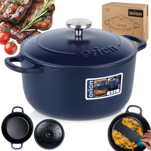 Garnek z pokrywką żeliwny emaliowany LITINA 22 cm, 3,3 l