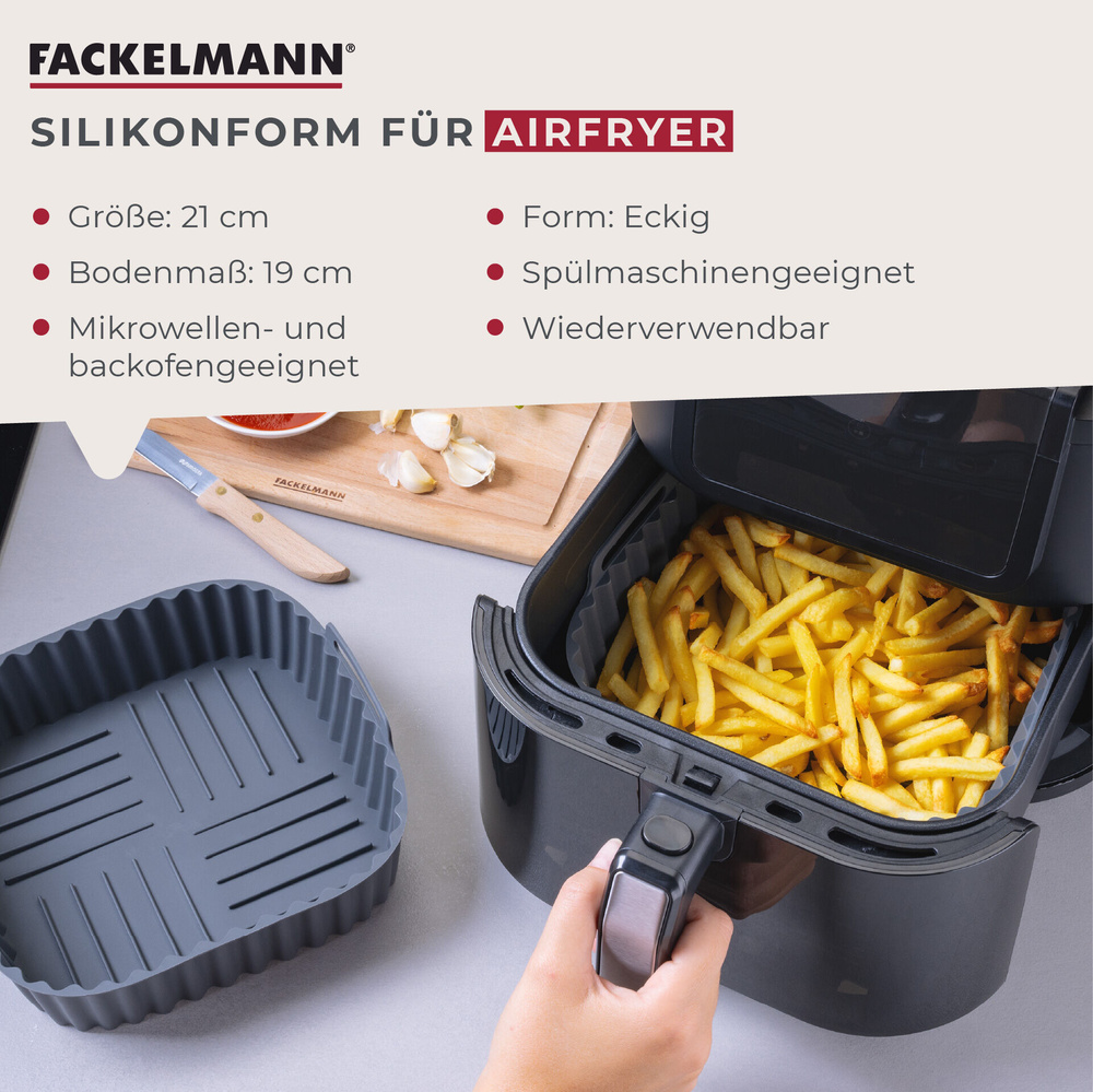 Forma silikonowa do frytkownicy powietrznej, 21x21x7 cm FACKELMANN