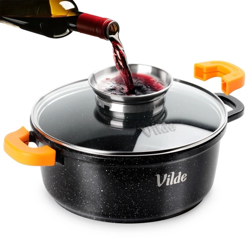 Garnek granitowy ze szklaną pokrywką TERRUNA AROMA 20 cm, 2,1 l