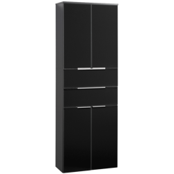 Szafka łazienkowa antracytowa, 4-drzwiowa z korpusem z dwóch części Kara