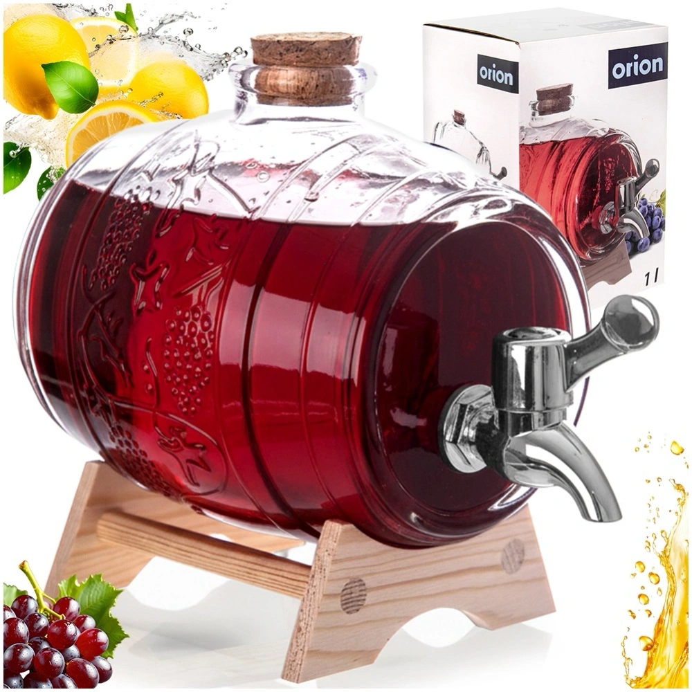 Słój do napojów z kranikiem i stojakiem 1 l