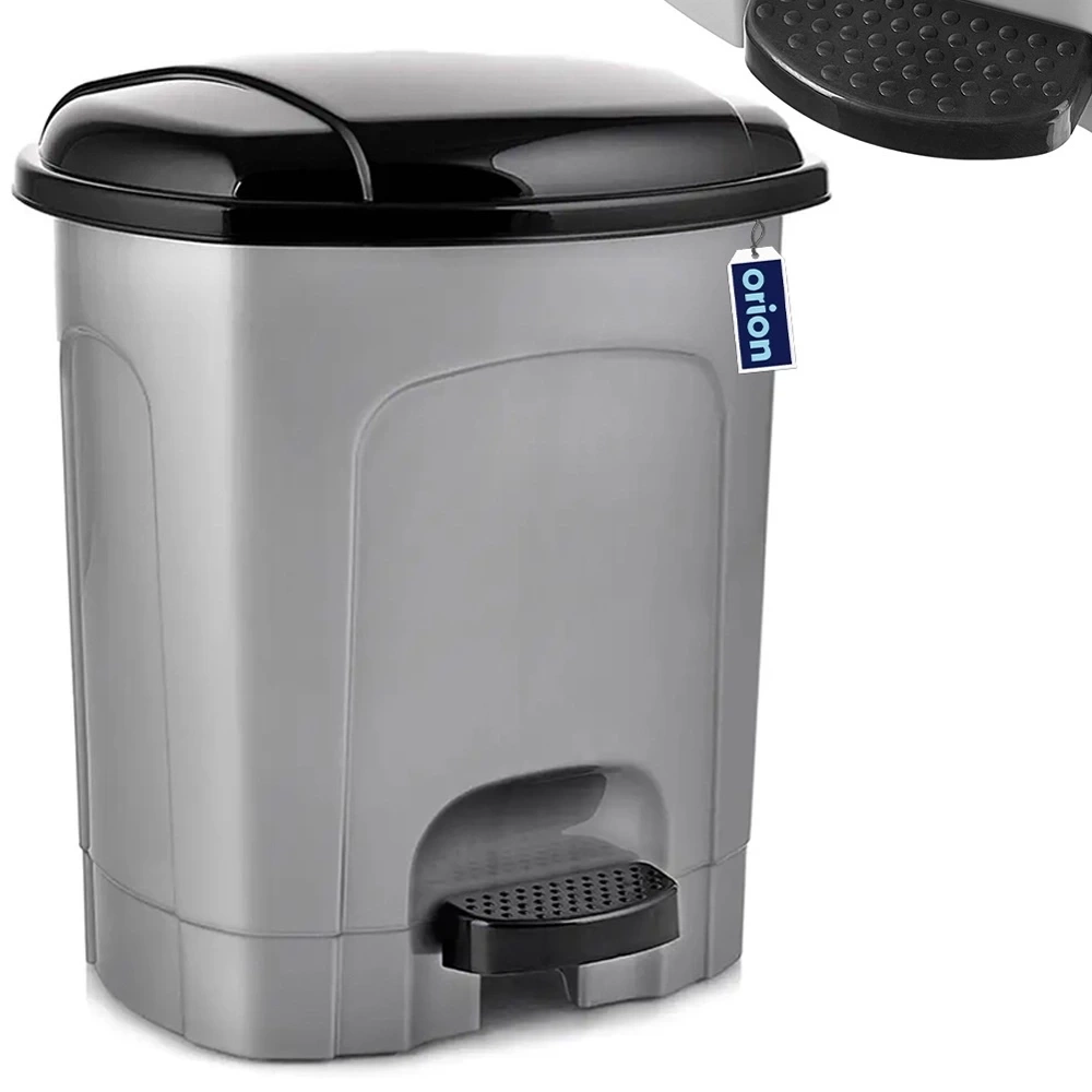 Kosz na śmieci z pedałem plastikowy szary 50 l