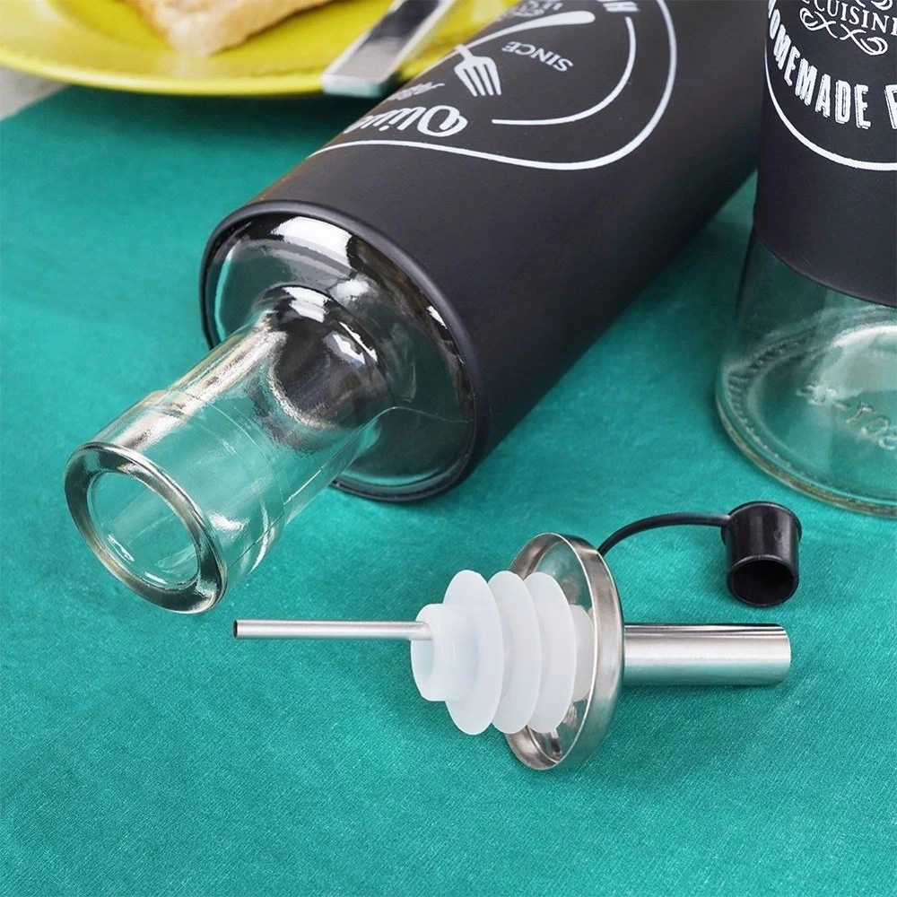 Butelki na oliwę i ocet szklane czarne 300 ml 2 szt.