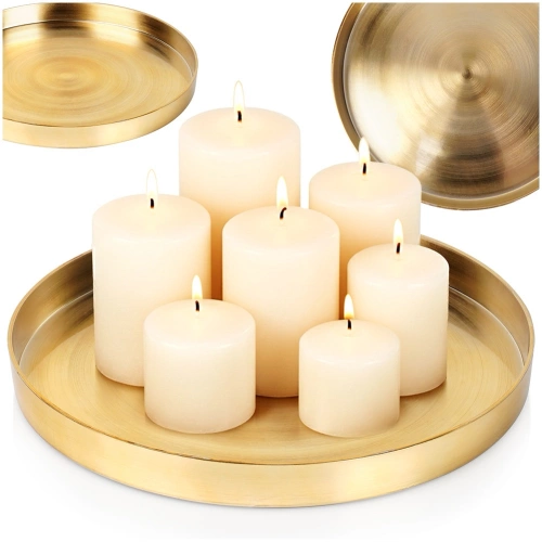 Podstawka pod kompozycje dekoracyjne świece złota 32 cm