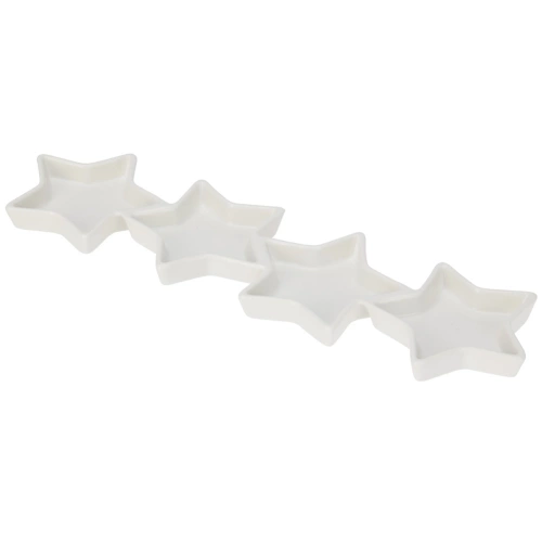 Talerz na przekąski porcelanowy biały gwiazdki 30x8,5 cm