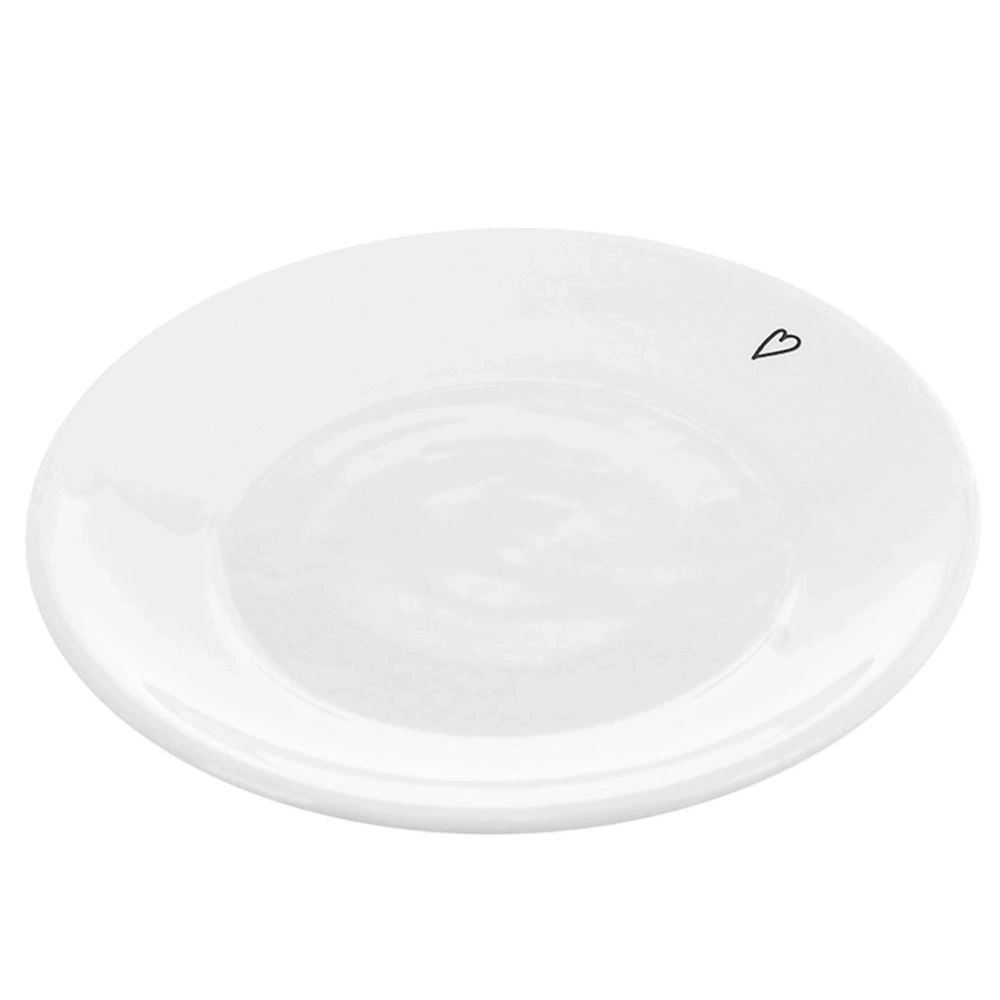 Spodek mały talerzyk ceramiczny biały SERCE 12 cm