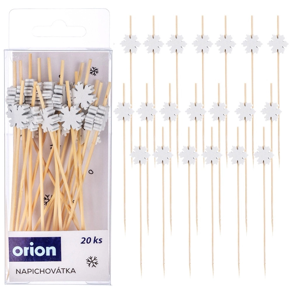 Wykałaczki do przekąsek bambusowe śnieżynka 12 cm 20 szt.