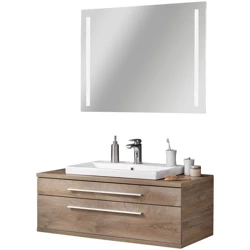 Zestaw mebli łazienkowych z serii Stanford z lustrem dąb naturalny Fackelmann
