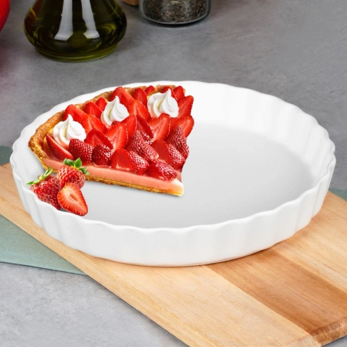 Forma do tarty ceramiczna biała 24,5 cm