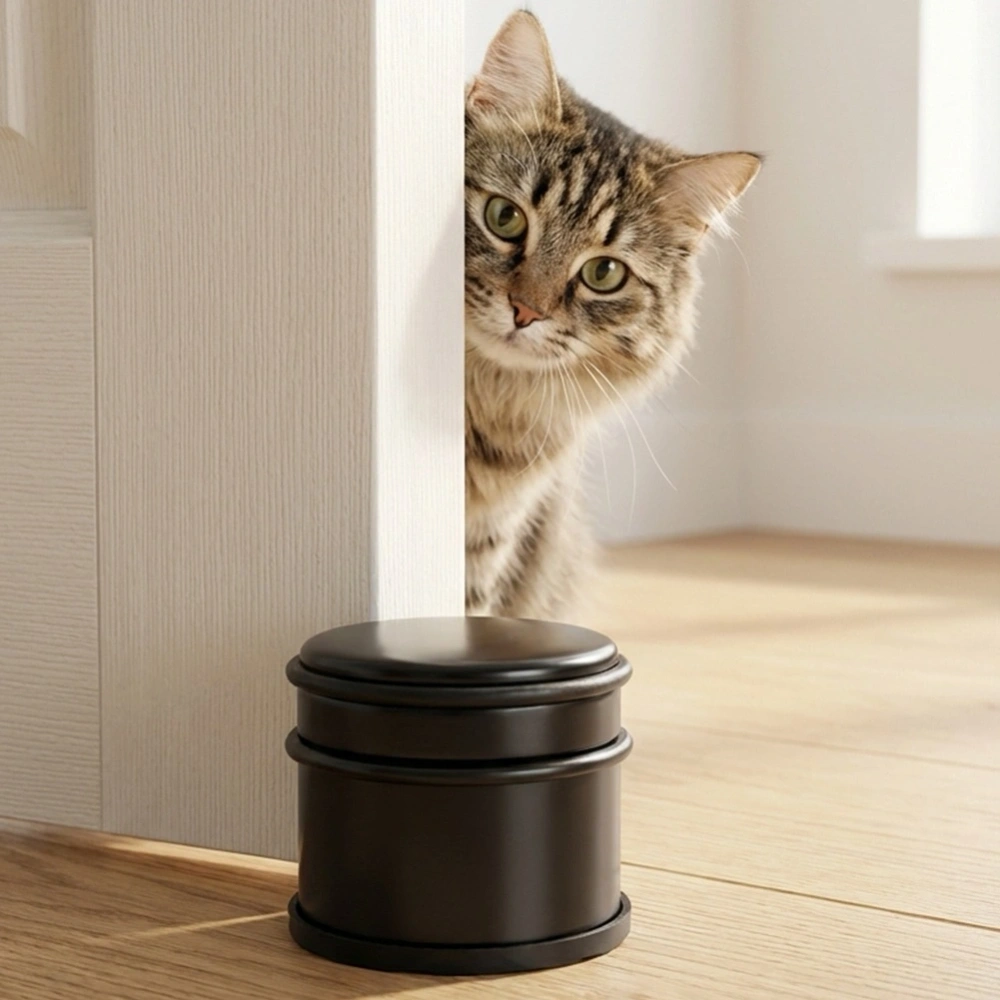 Stoper do drzwi stalowy czarny 9,5 cm