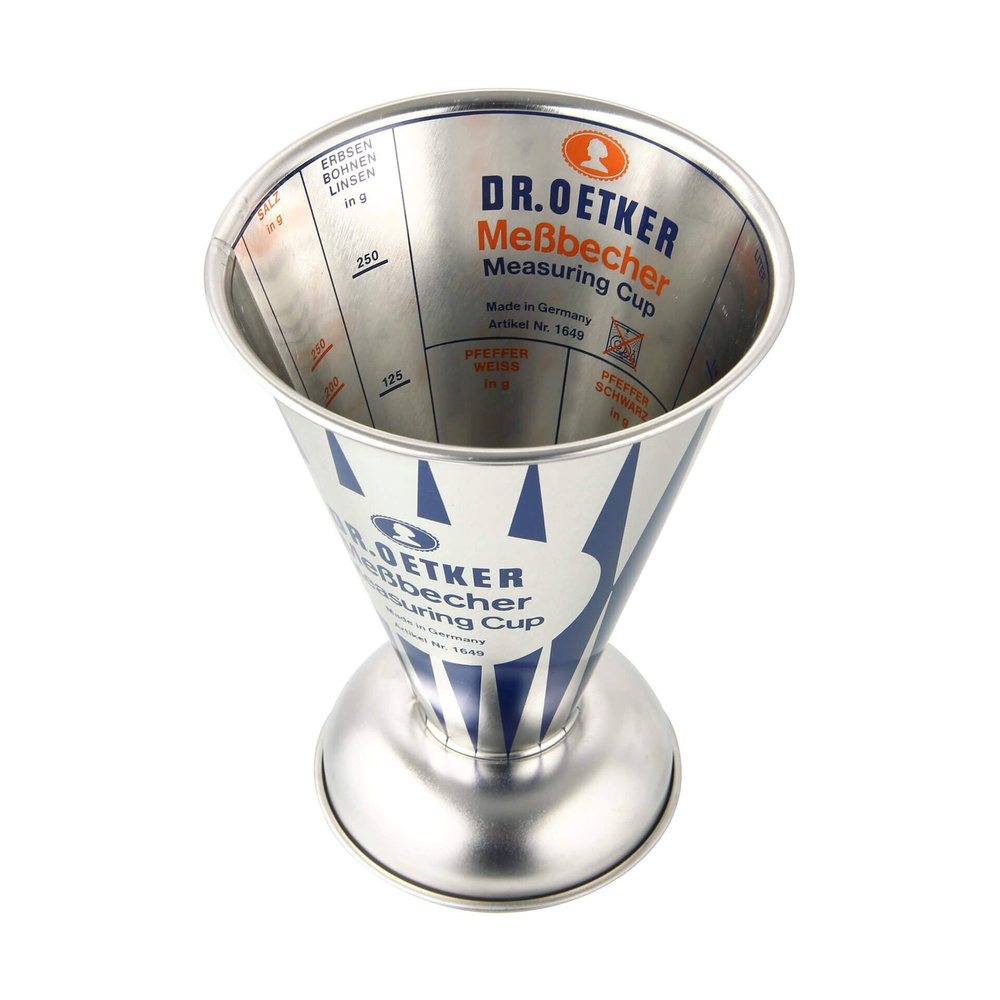 Miarka nostalgiczna 0,5 l z blachy białej Dr. Oetker